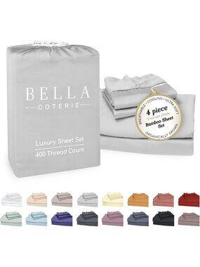 Luxury Bamboo Viscose Queen Sheet Set - Soft, Eco-Friendly Bedding Essentials